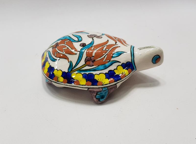 SITKI OLÇAR İMZALI KÜTAHYA SERAMİK BÜYÜK BOY KAPLUMBAĞA BİBLOSU