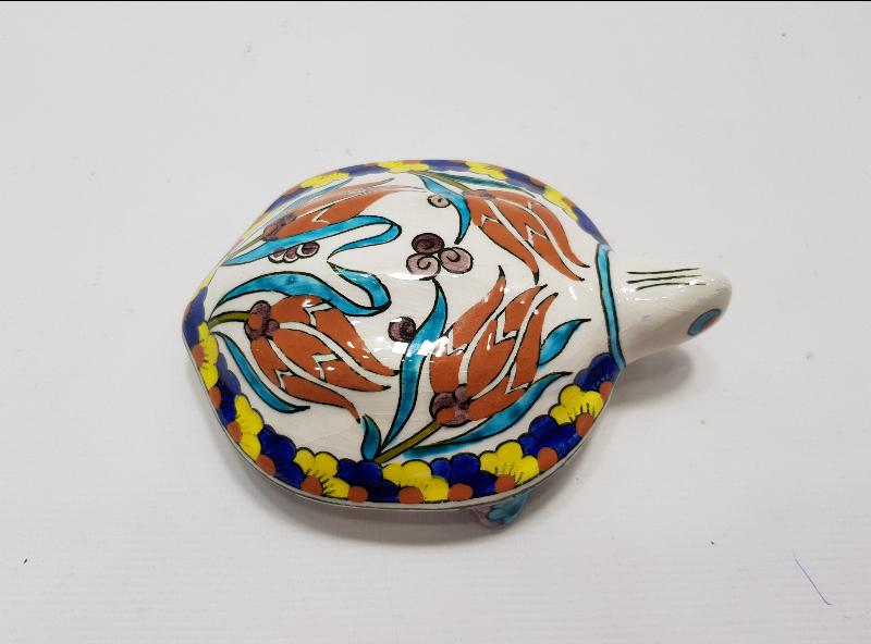 SITKI OLÇAR İMZALI KÜTAHYA SERAMİK BÜYÜK BOY KAPLUMBAĞA BİBLOSU