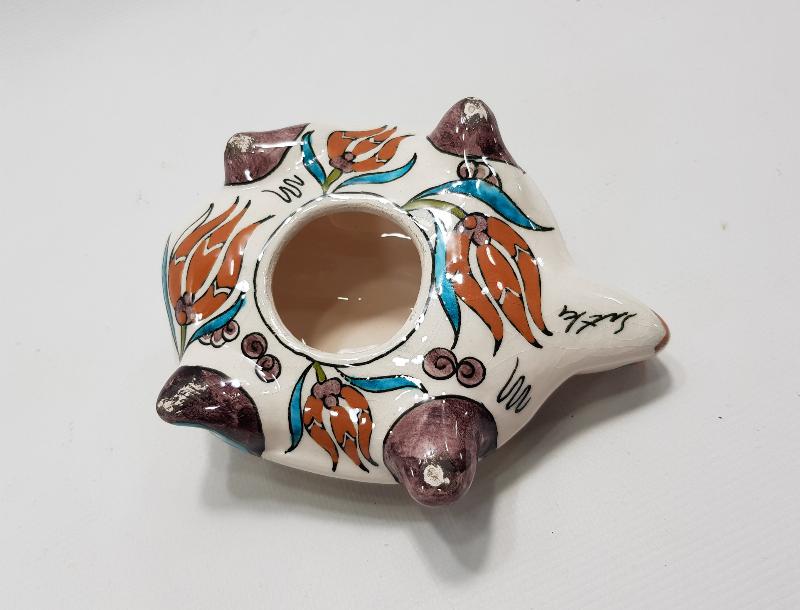 SITKI OLÇAR İMZALI KÜTAHYA SERAMİK BÜYÜK BOY KAPLUMBAĞA BİBLOSU