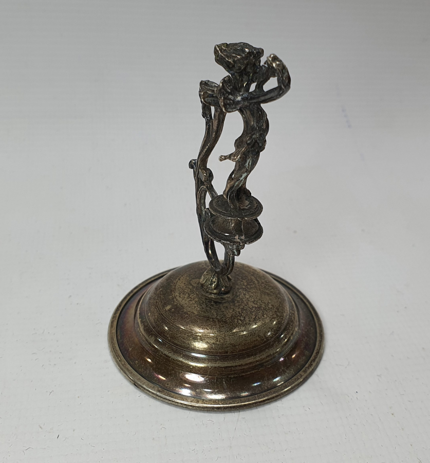ANTİKA MELEK FİGÜRLÜ GÜMÜŞ MASA ÜSTÜ OBJESİ