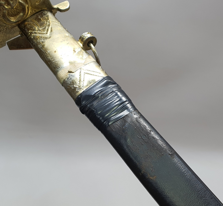 ASLAN BAŞLI ANTİKA DENİZCİ SUBAY KILICI