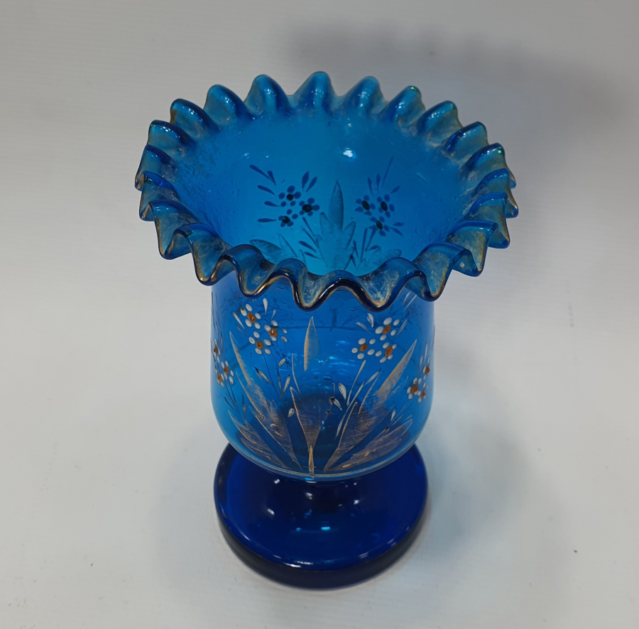 OSMANLI DÖNEMİ MİNELİ VE ALTIN VERMEYLİ KOPARMA CAM KAŞIKLIK