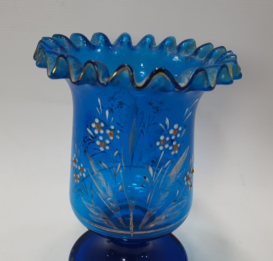 OSMANLI DÖNEMİ MİNELİ VE ALTIN VERMEYLİ KOPARMA CAM KAŞIKLIK