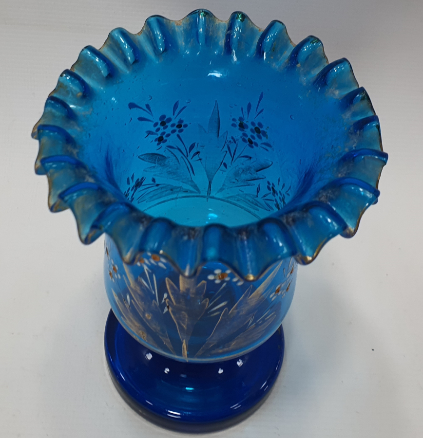 OSMANLI DÖNEMİ MİNELİ VE ALTIN VERMEYLİ KOPARMA CAM KAŞIKLIK