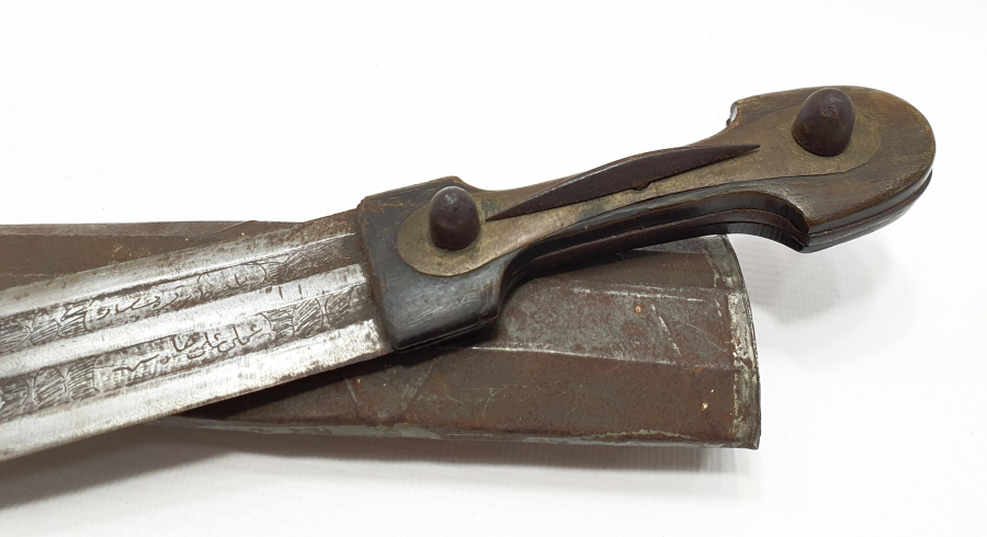 ÜZERİNDE OSMANLICA BEYİT YAZILI OSMANLI DÖNEMİ ÇERKES KAMASI