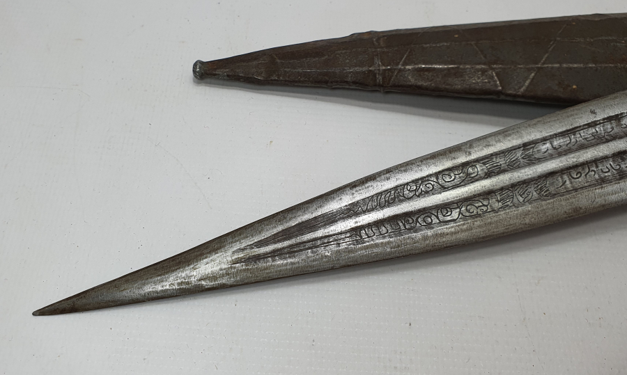 ÜZERİNDE OSMANLICA BEYİT YAZILI OSMANLI DÖNEMİ ÇERKES KAMASI