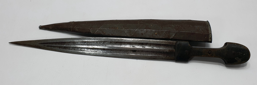 ÜZERİNDE OSMANLICA BEYİT YAZILI OSMANLI DÖNEMİ ÇERKES KAMASI