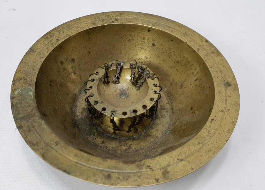 İÇİ VE DIŞI DUALARLA BEZELİ ANTİKA ŞİFA TASI