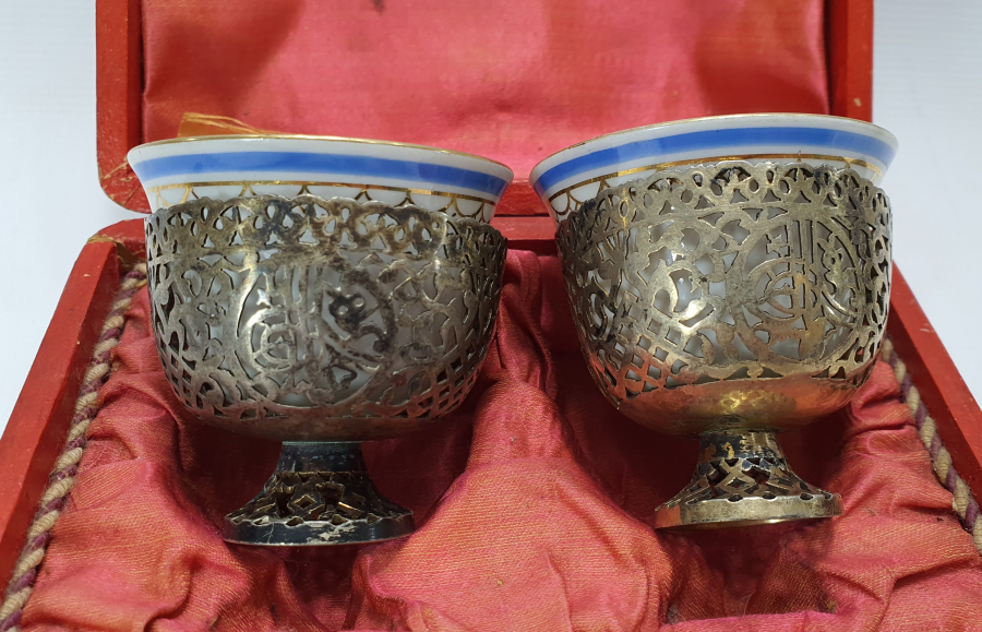 OSMANLI DÖNEMİ ORJİNAL KUTUSUNDA ÇİFT FİNCAN ZARFI