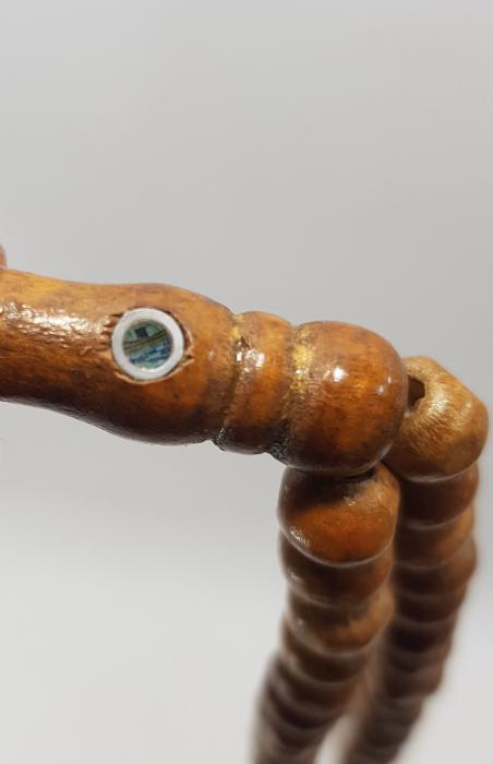 İMAMESİNDE KABE GÖRSELİ BULUNAN ESKİ HACI İŞİ AHŞEP TESBİH 