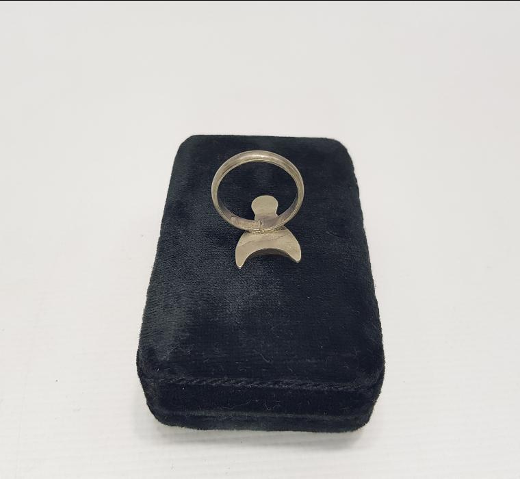 OSMANLI DÖNEMİ ÇERKEZ İŞİ AY YILDIZ FORMLU SAVATLI GÜMÜŞ YÜZÜK 