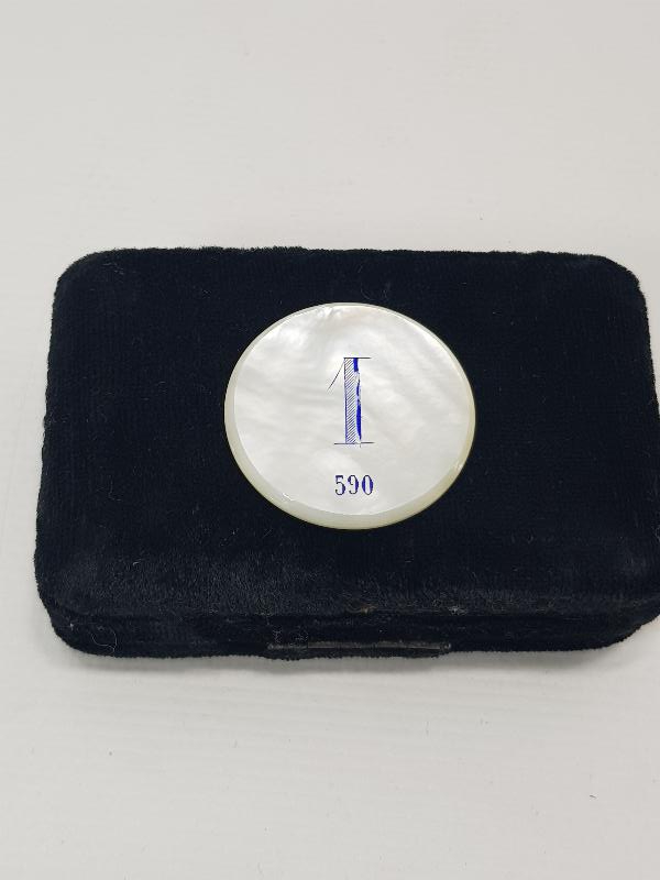 OSMANLI DÖNEMİ RUMCA CONSTANTINOPLE YAZILI SEDEF JETON 