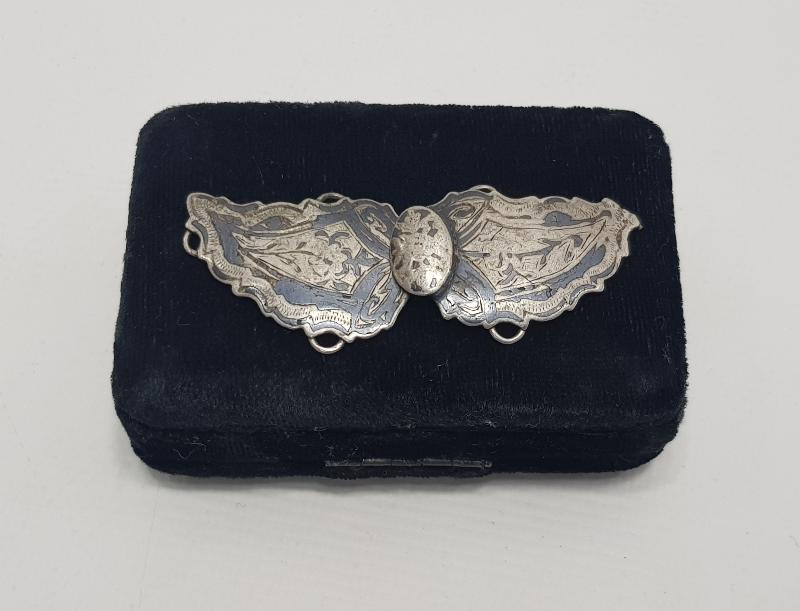 OSMANLI DÖNEMİ SAVATLI GÜMÜŞ KEMER TOKASI 