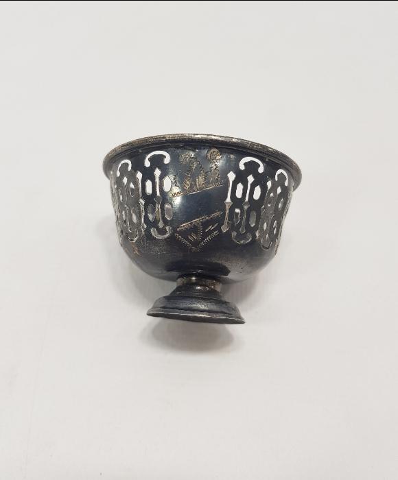 OSMANLI TUĞRALI VE SAH DAMGALI GÜMÜŞ FİNCAN ZARFI 