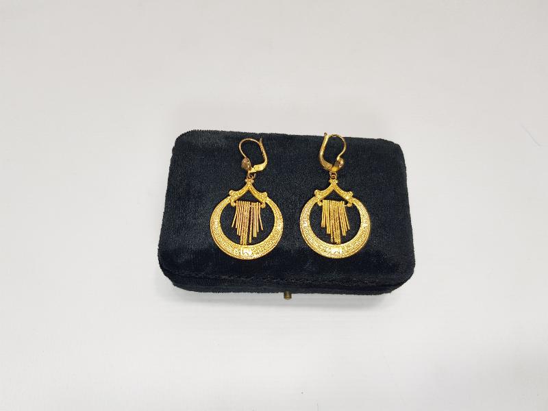 1930'LARDAN ALTIN KAPLAMA BİJUTERİ KÜPE 