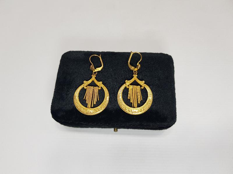 1930'LARDAN ALTIN KAPLAMA BİJUTERİ KÜPE 