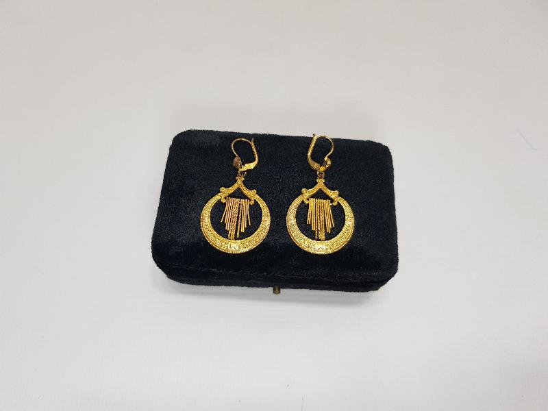 1930'LARDAN ALTIN KAPLAMA BİJUTERİ KÜPE 