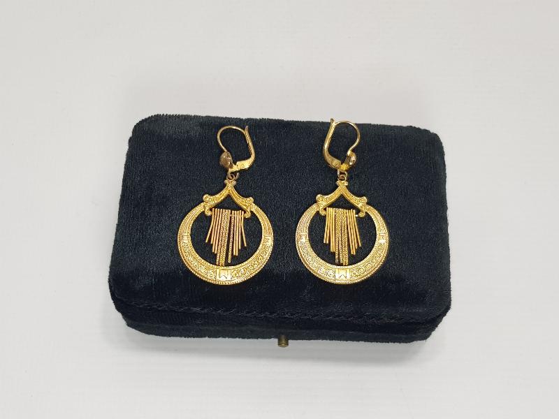 1930'LARDAN ALTIN KAPLAMA BİJUTERİ KÜPE 