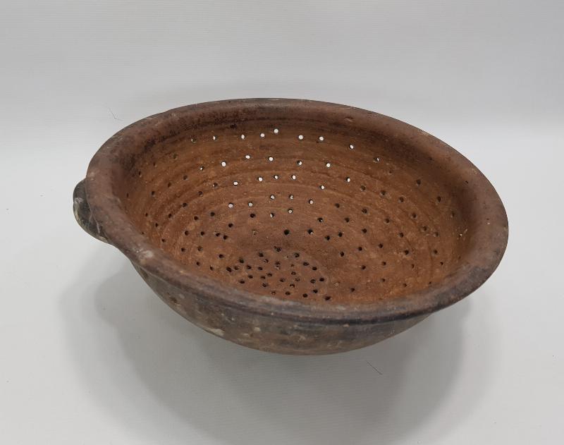 OSMANLI DÖNEMİ ÇANAKKALE SERAMİK MAKARNA SÜZGECİ - ÇOK NADİR