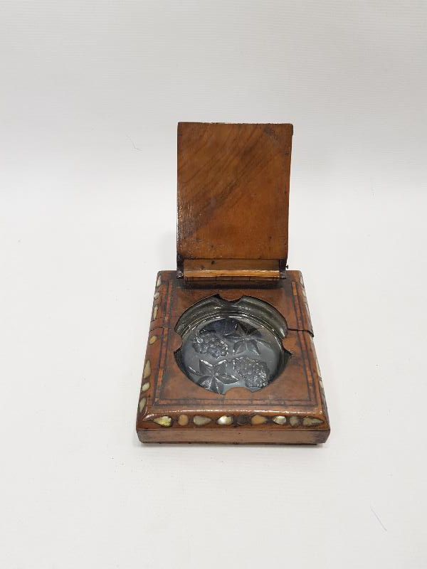 OSMANLI DÖNEMİ SİNOP CEZAEVİ İŞİ ANTİKA AHŞAP SİGARALIK VE KÜL TABLASI 