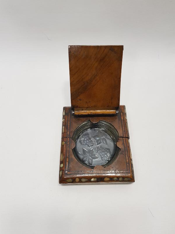 OSMANLI DÖNEMİ SİNOP CEZAEVİ İŞİ ANTİKA AHŞAP SİGARALIK VE KÜL TABLASI 