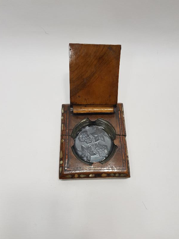 OSMANLI DÖNEMİ SİNOP CEZAEVİ İŞİ ANTİKA AHŞAP SİGARALIK VE KÜL TABLASI 