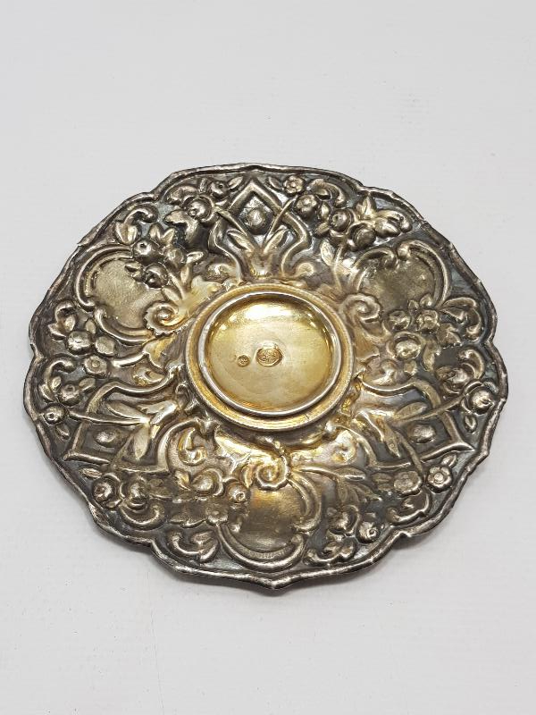 OSMANLI TUĞRALI VE SAH DAMGALI GÜMÜŞ FİNCAN TABAĞI 