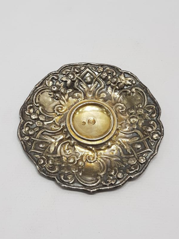 OSMANLI TUĞRALI VE SAH DAMGALI GÜMÜŞ FİNCAN TABAĞI 