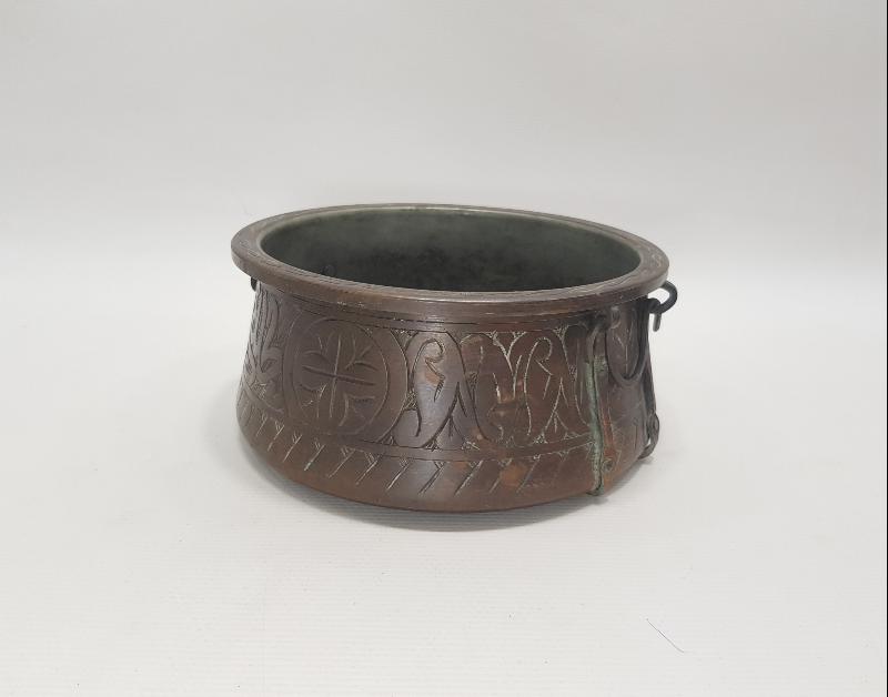 OSMANLICA YAZILI MİNİ BAKIR KAZAN 