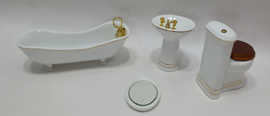 PORSELEN MİNYATÜR İNGİLİZ BANYO SETİ