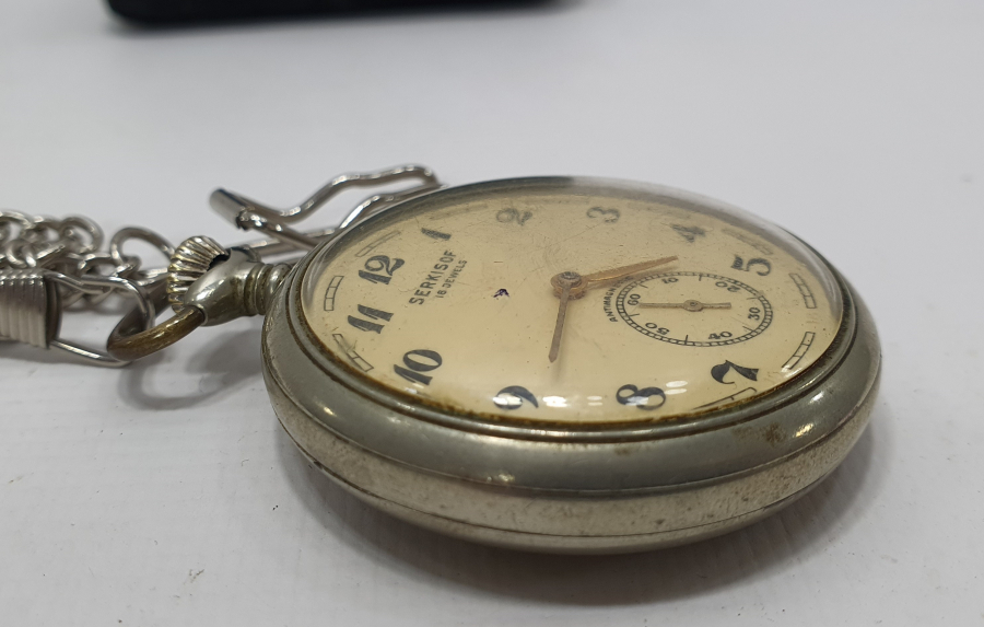 TEPEDEN KURMALI TREN YOLLU ANTİKA CEP SAATİ