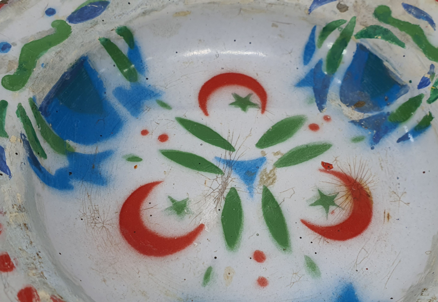 OSMANLI DÖNEMİ AY YILDIZLI EMAYE TABAK