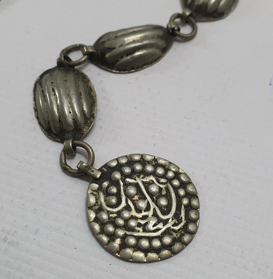 OSMANLI DÖNEMİ ÇOK NADİR MERCANLI GÜMÜŞ GELİN TEPELİĞİ