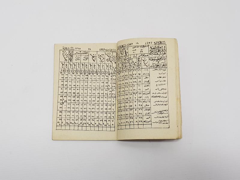 1929 TARİHLİ OSMANLICA CEP TAKVİMİ