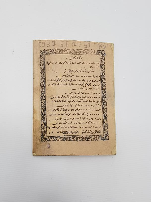 1929 TARİHLİ OSMANLICA CEP TAKVİMİ