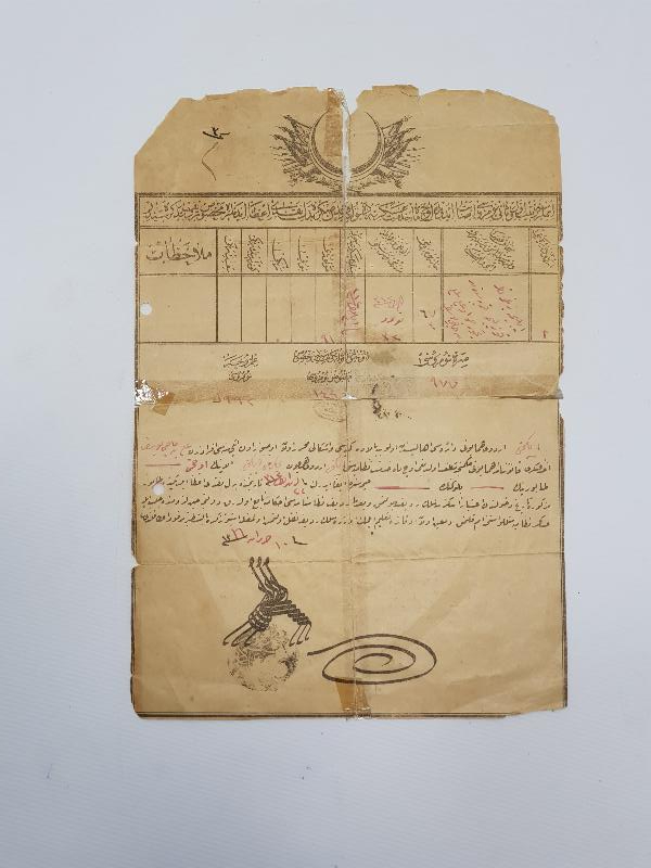 ENVER PAŞA PENÇE MÜHÜRLÜ ASKERİ TERHİS BELGESİ