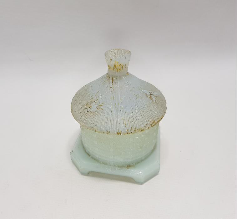 OSMANLI DÖNEMİ NADİR FORMDA KAPAKLI OPAL ŞEKERLİK