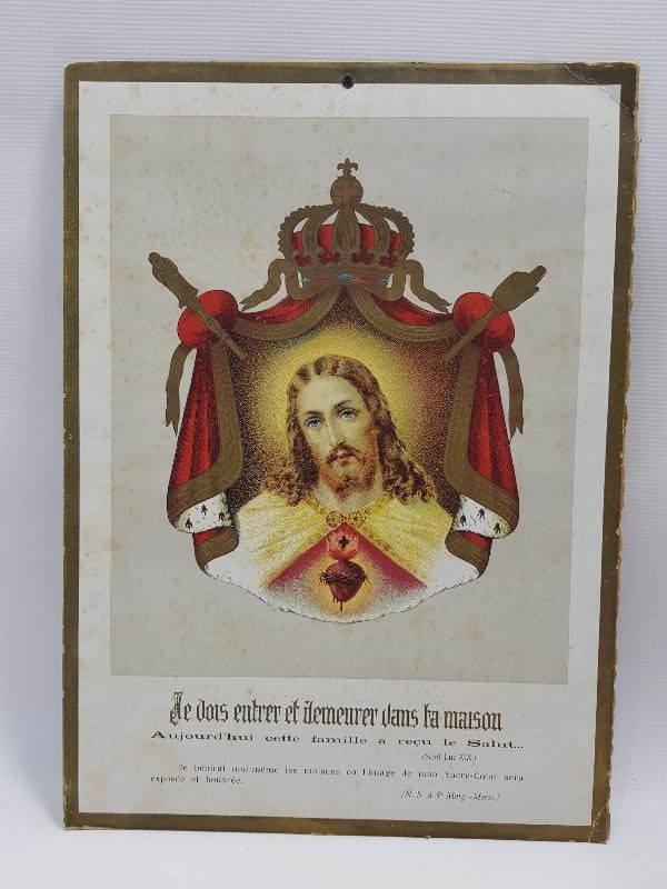 1918 KADIKÖY ETİKETLİ HAZRETİ İSA RENKLİ GRAVÜR