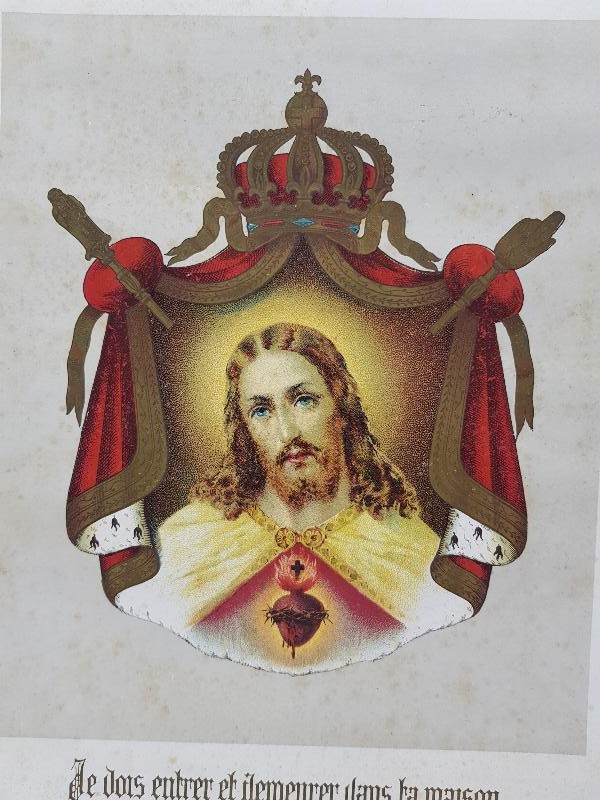 1918 KADIKÖY ETİKETLİ HAZRETİ İSA RENKLİ GRAVÜR