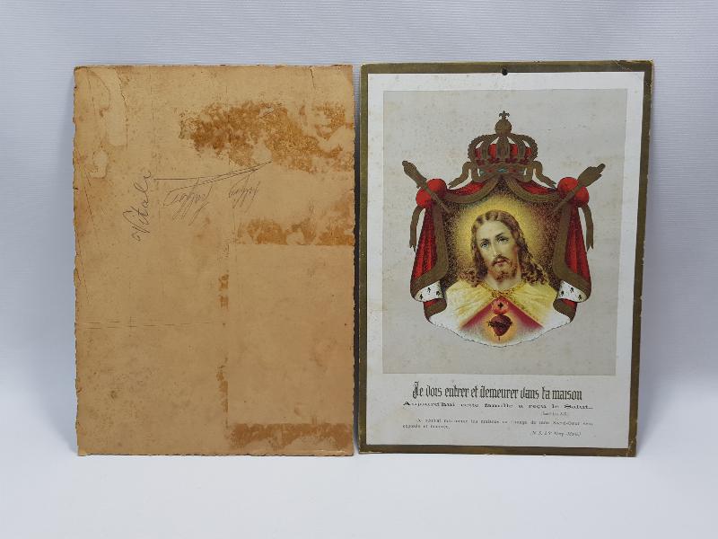 1918 KADIKÖY ETİKETLİ HAZRETİ İSA RENKLİ GRAVÜR