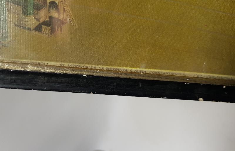 CONSTANTINOPLE: OSMANLICA YAZILI AYASOFYA CAMİİ İÇİ GÖRSELLİ DUVAR PANOSU 