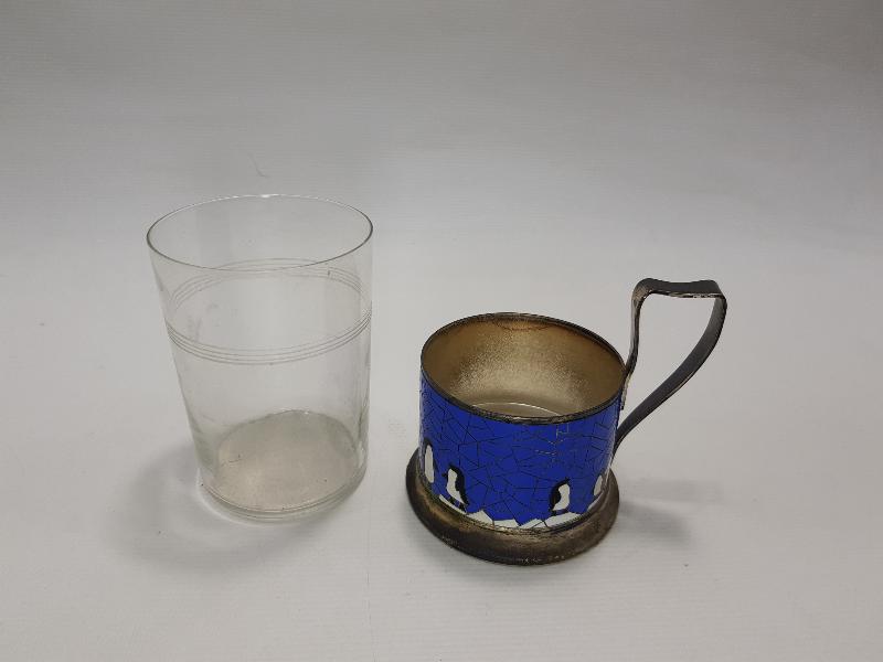 GÜMÜŞ KAPLAMA MİNELİ ISTAKA VE BARDAĞI