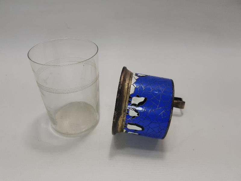 GÜMÜŞ KAPLAMA MİNELİ ISTAKA VE BARDAĞI