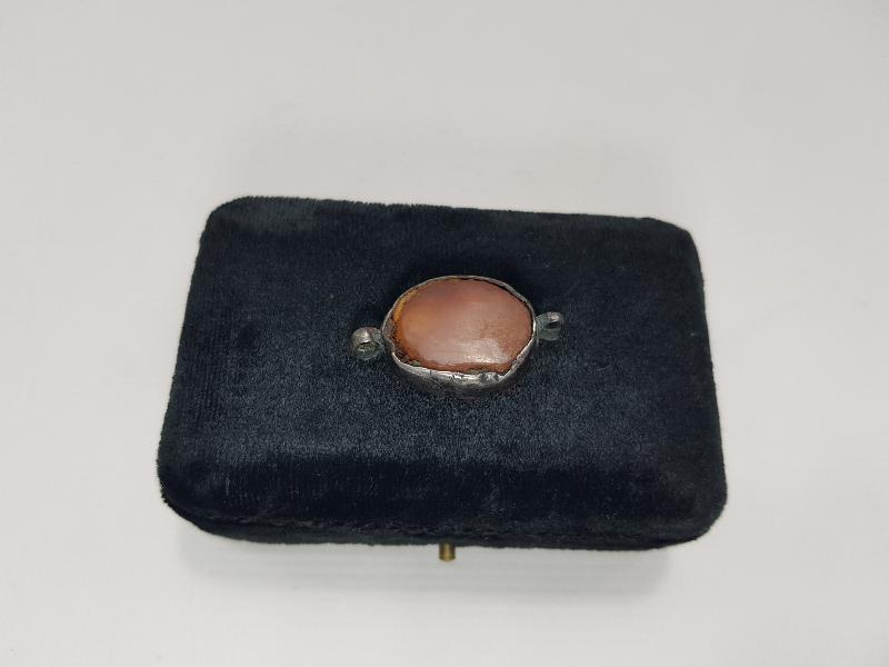 OSMANLI DÖNEMİ 1287 TARİHLİ GÜMÜŞ ÇERÇEVELİ AKİK TAŞ 