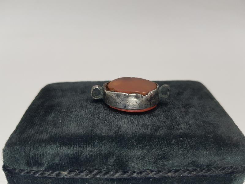 OSMANLI DÖNEMİ 1287 TARİHLİ GÜMÜŞ ÇERÇEVELİ AKİK TAŞ 