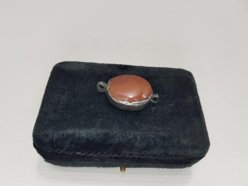 OSMANLI DÖNEMİ 1287 TARİHLİ GÜMÜŞ ÇERÇEVELİ AKİK TAŞ 