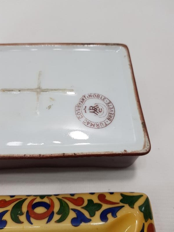 OSMANLI DÖNEMİ CONSTANTINOPLE DAMGALI TURMAC PORSELEN SİGARA KUTUSU