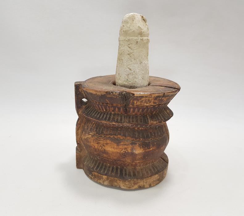 OSMANLI DÖNEMİ İŞLEMELİ AHŞAP DİBEK 