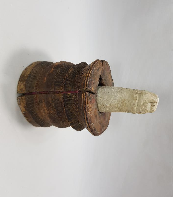 OSMANLI DÖNEMİ İŞLEMELİ AHŞAP DİBEK 