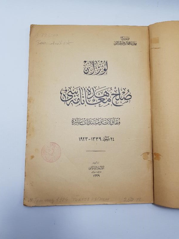 OSMANLICA LOZAN BARIŞ ANLAŞMASI METNİ